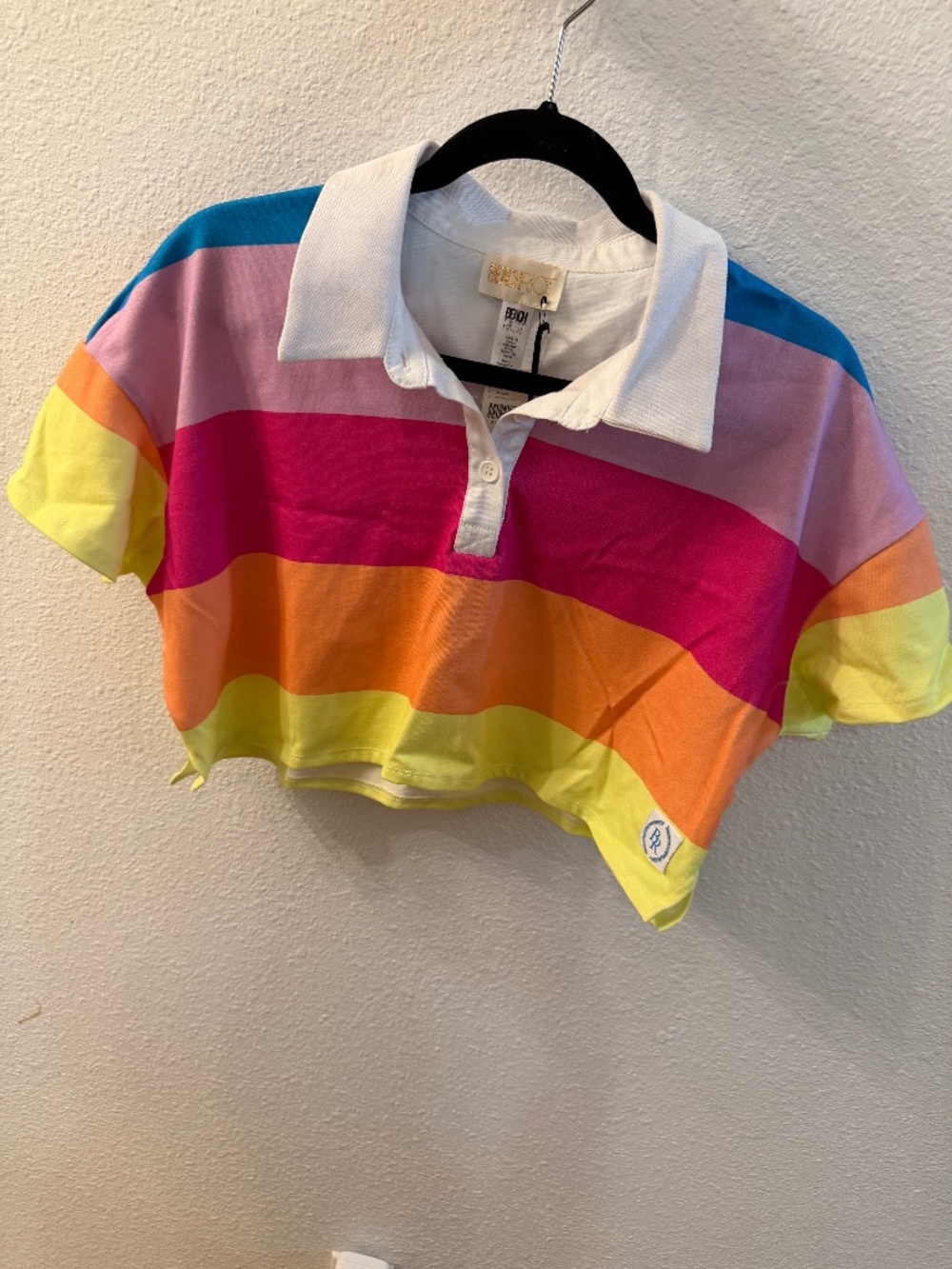 Colorful Cropped Polo Top